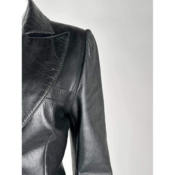 Ann Demeulemeester black Belgium, leather jacket blazer size 38 - Picture 9 of 10